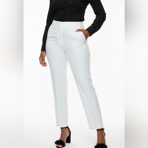 Zara White High-Waisted Trousers | USA M / EUR M | Chic Workwear Staple